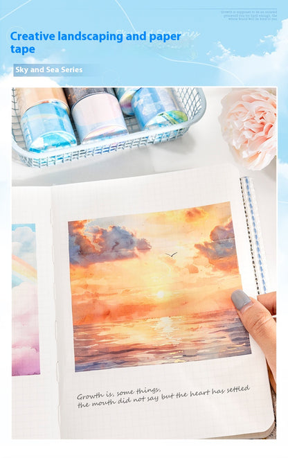 Japanese Paper Sky Theme Journal Stickers Tape