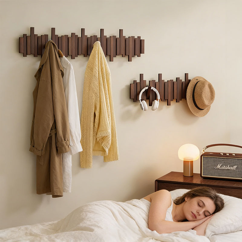 Beech Wood Wall-Mounted Piano Key Coat Rack