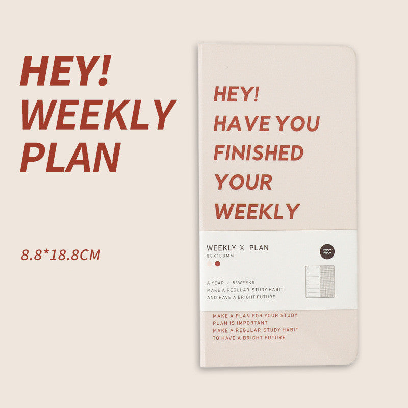 Weekly Planner Notebook — 53 Weeks, Slim Format