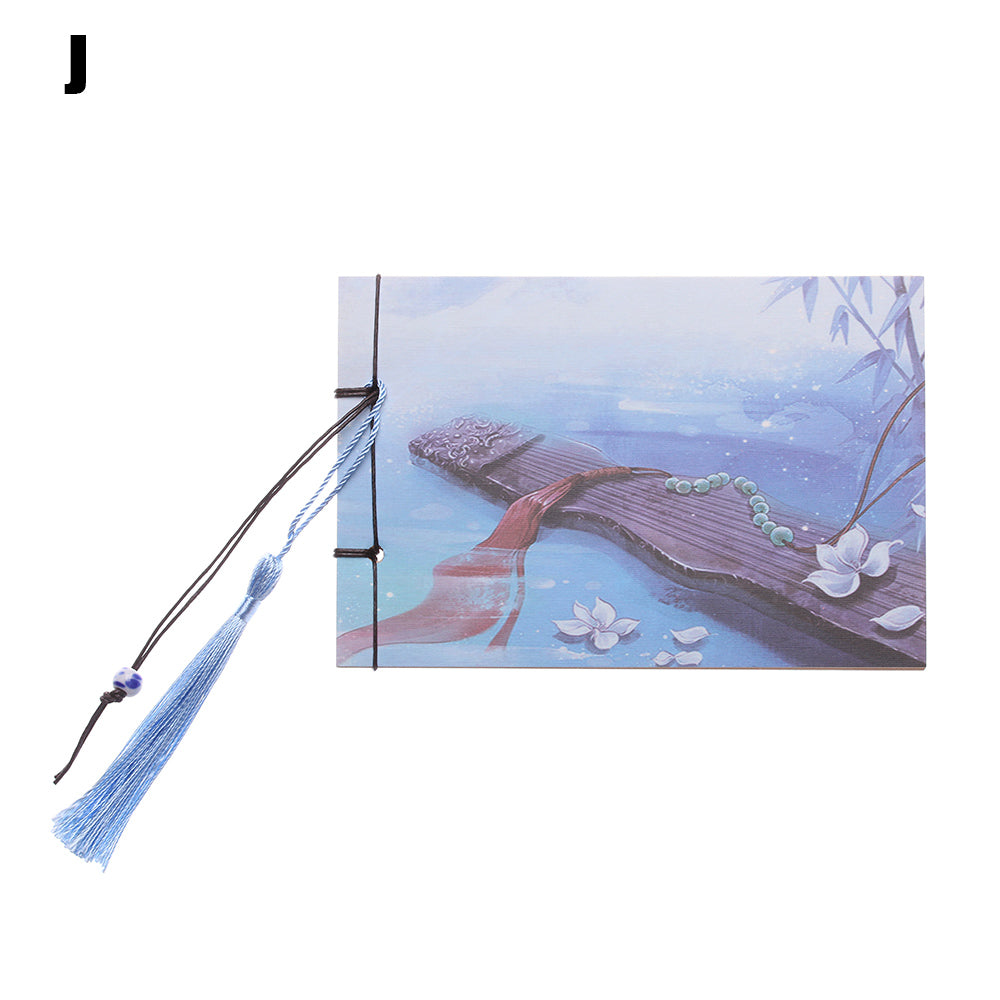 Qing Jun Blank Notebook With Tassels Kraft Cover 12 x 14.5cm
