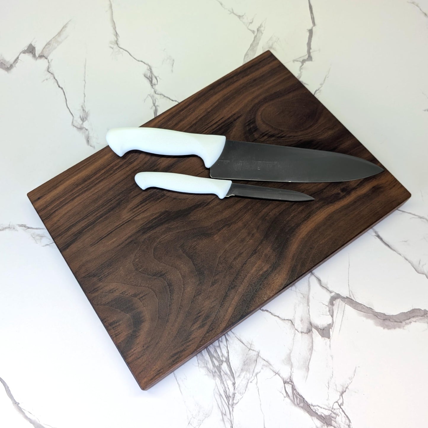 No Glue, One Piece Walnut Wood - Thick Solid Black Walnut Cutting Board, Wholly Handmade in USA, Small, 10" x 7.5" x 0.8" (1.6 Lb)