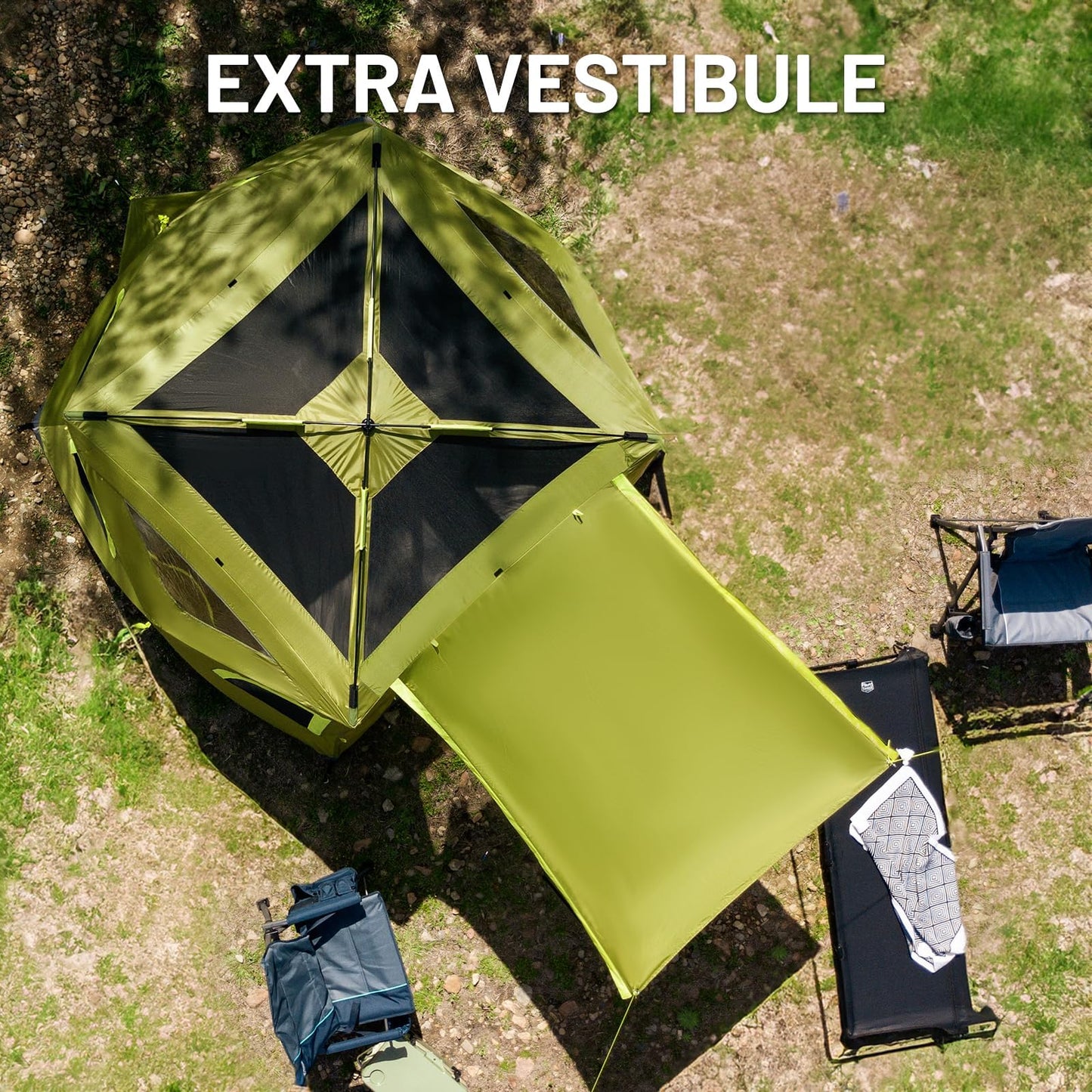 TIMBER RIDGE Camping Tent, 4/6 Person Instant Pop Up Hub Tent with 8 Windows, Easy 60 Second Setup, Weather Resistant Family Cabin Tents with Rain Fly for Camping, Outdoor Travel