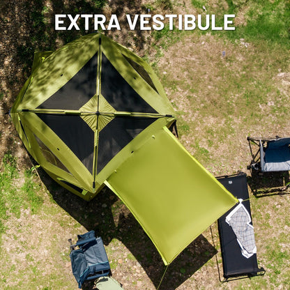 Weather Resistant Pop-Up Tent | 4 Person, Green