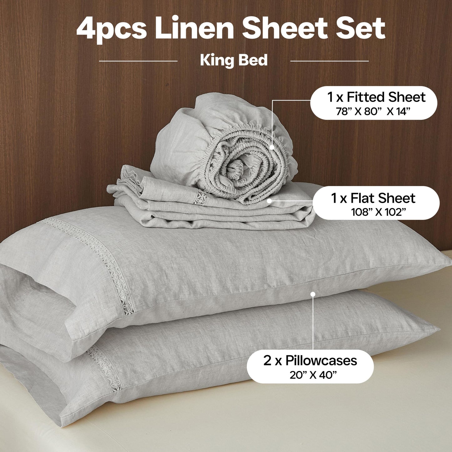 Simple Opulence 100% Pure Linen Sheet Set