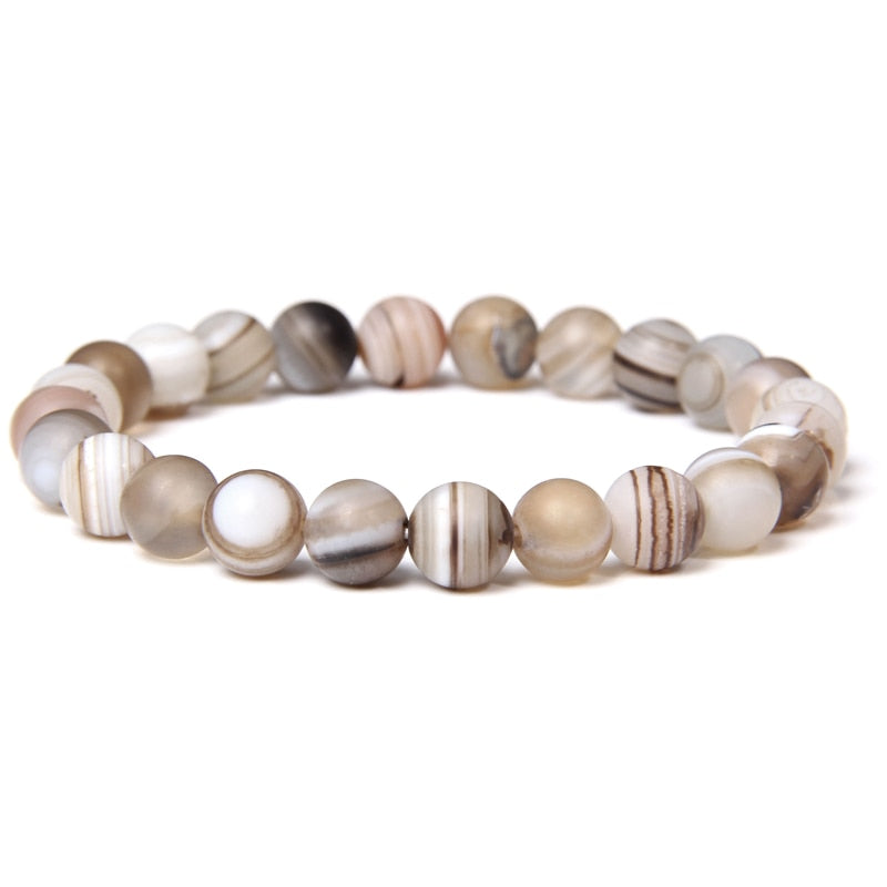 Natural Healing Energy Polished 8 mm Bracelet （FD4114、FD4115、FD4116、FD4117）