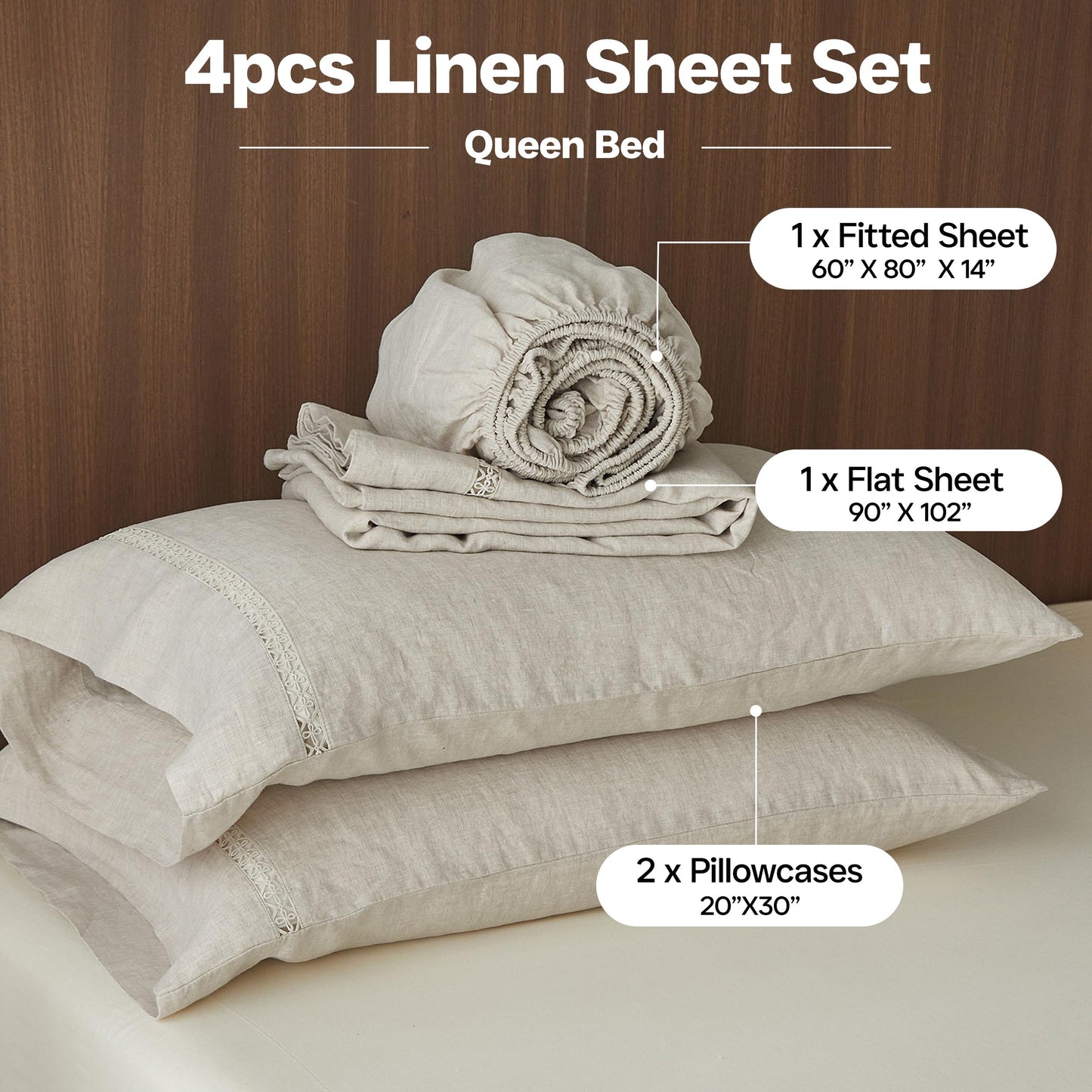 Simple Opulence 100% Pure Linen Sheet Set