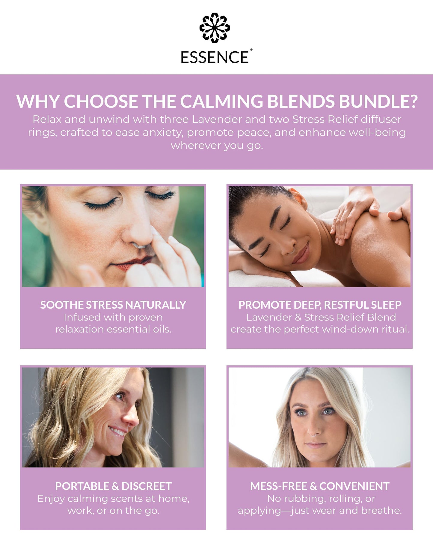 Essence Nasal Diffuser Self Care Bundle – Essential Oil Silicone Nose Rings for Stress, Energy & Mental Clarity – Wearable Aromatherapy Pack for Wellness & Mood Balance