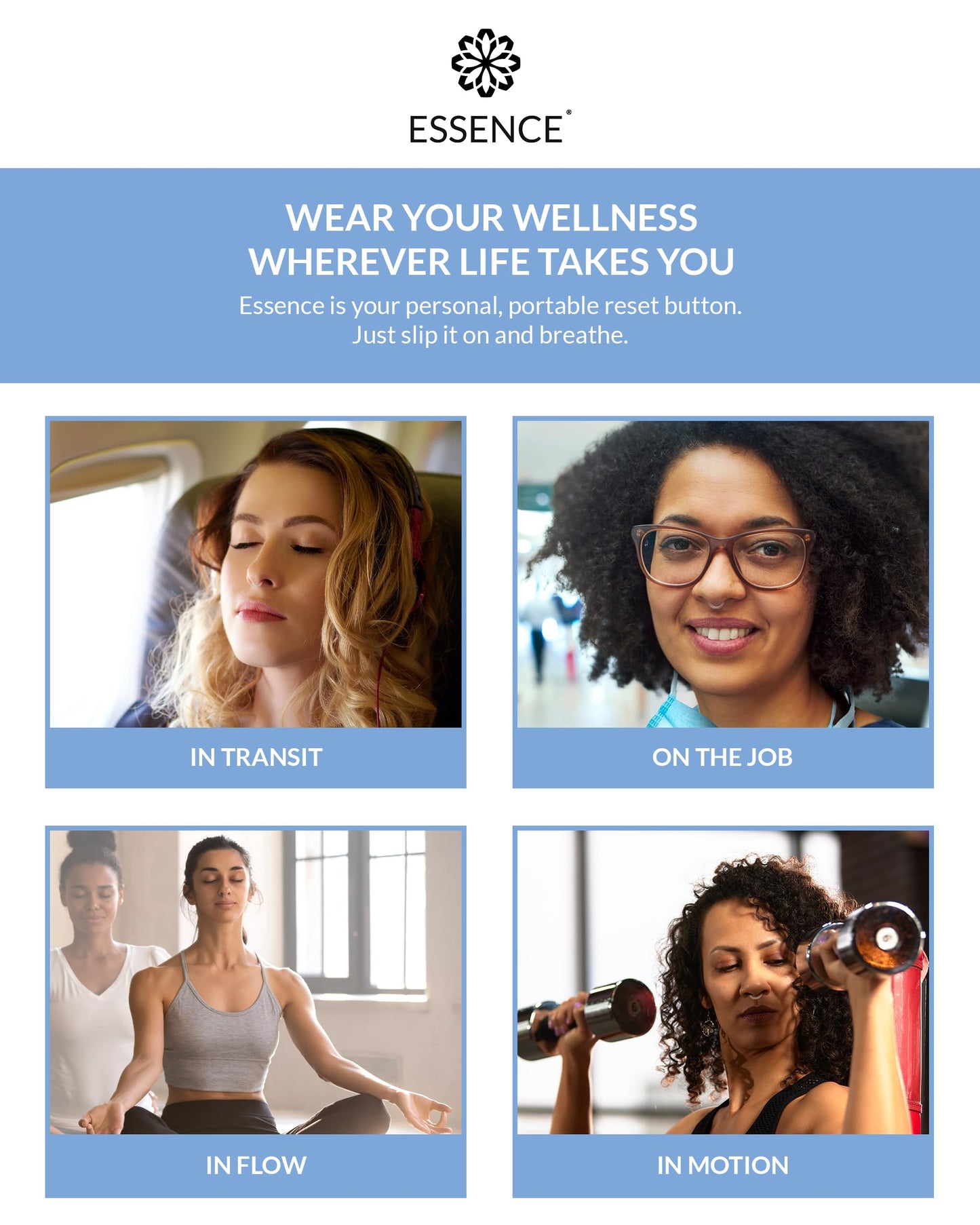 Essence Nasal Diffuser Self Care Bundle – Essential Oil Silicone Nose Rings for Stress, Energy & Mental Clarity – Wearable Aromatherapy Pack for Wellness & Mood Balance