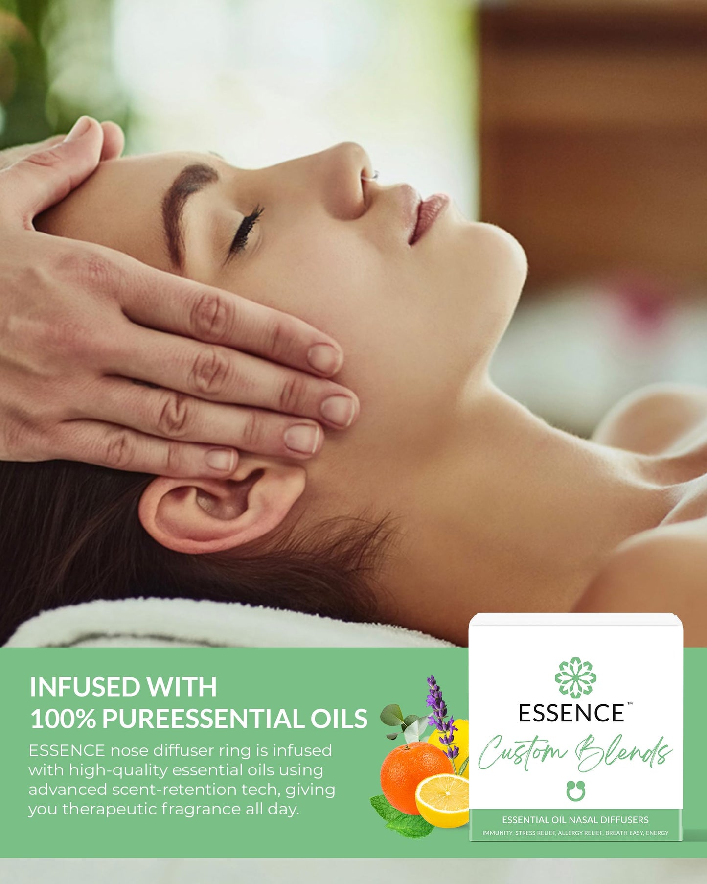 Essence Nasal Diffuser Self Care Bundle – Essential Oil Silicone Nose Rings for Stress, Energy & Mental Clarity – Wearable Aromatherapy Pack for Wellness & Mood Balance