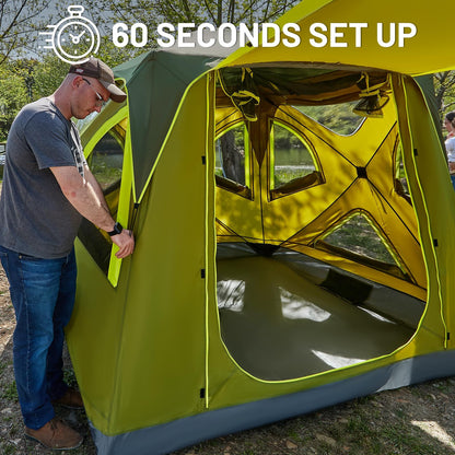 Weather Resistant Pop-Up Tent | 4 Person, Green