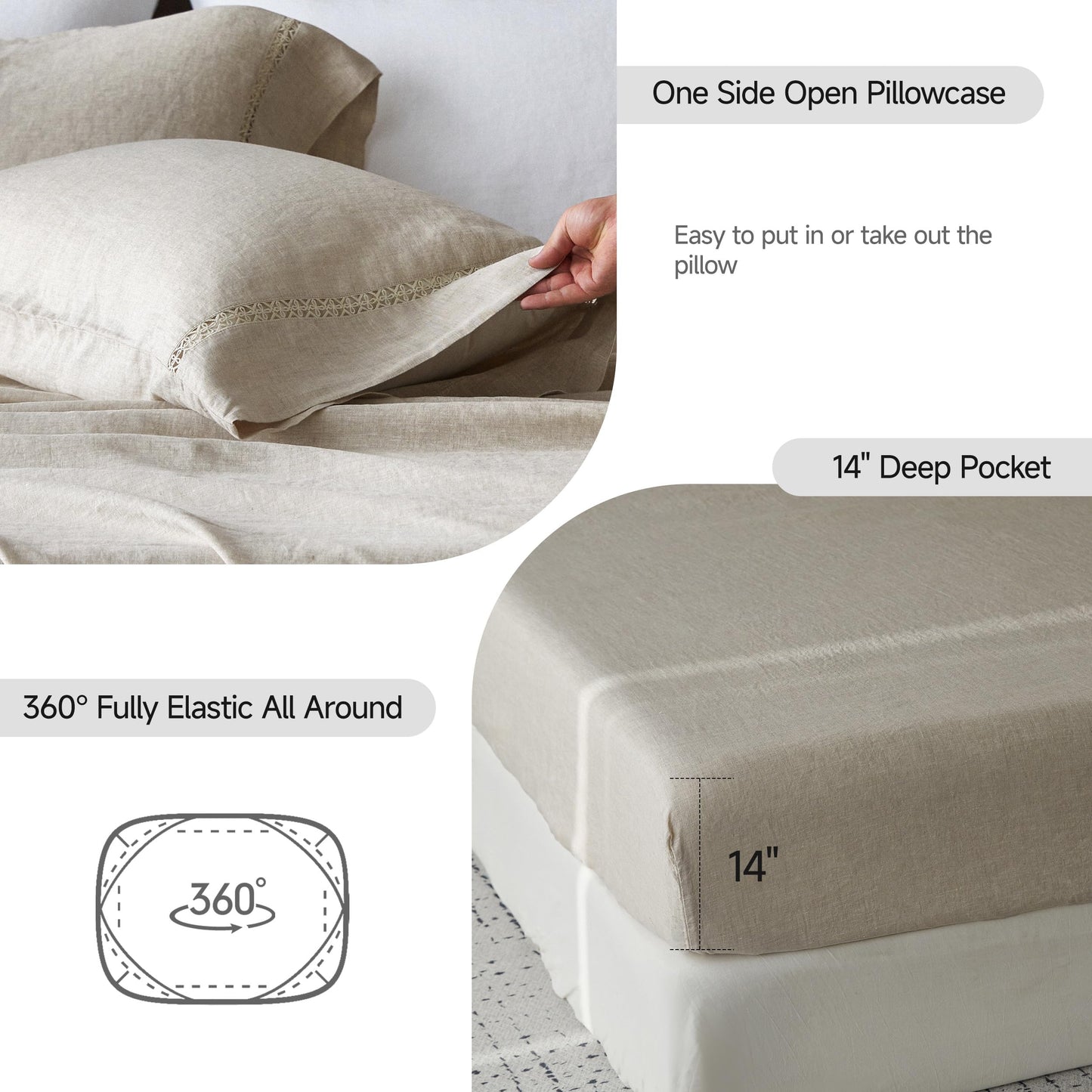 Simple Opulence 100% Pure Linen Sheet Set