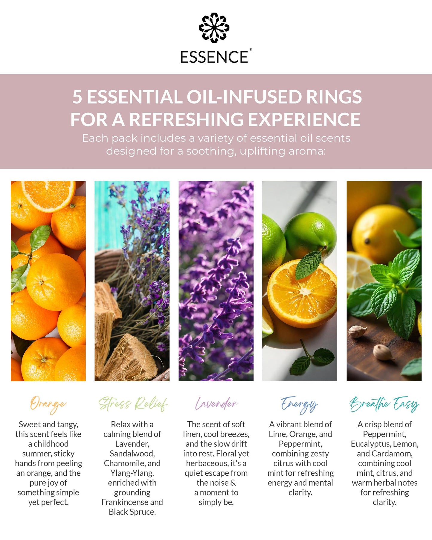 Essence Nasal Diffuser Self Care Bundle – Essential Oil Silicone Nose Rings for Stress, Energy & Mental Clarity – Wearable Aromatherapy Pack for Wellness & Mood Balance