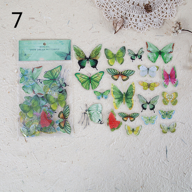 Butterfly Specimen Sticker Pack — PET Journaling & Scrapbook Stickers