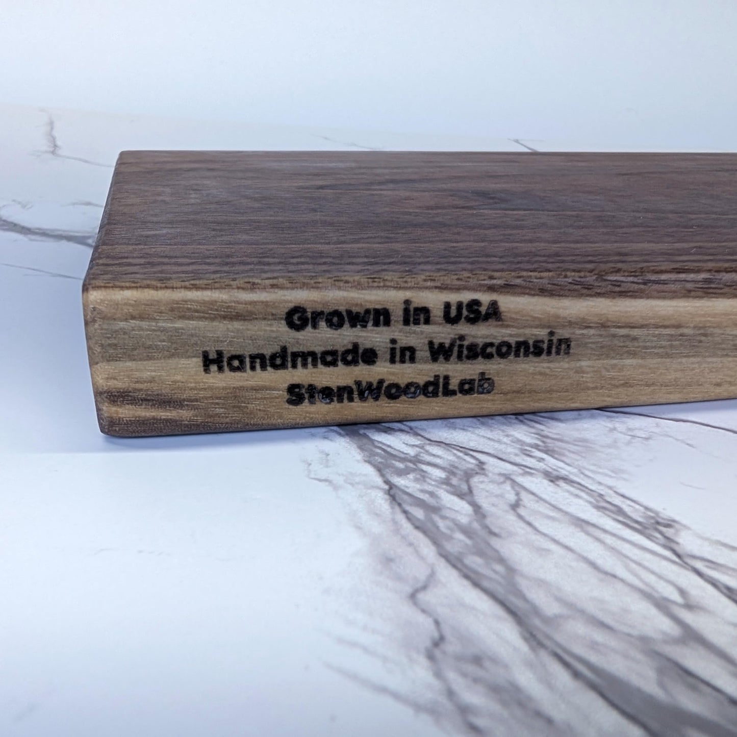 No Glue, One Piece Walnut Wood - Thick Solid Black Walnut Cutting Board, Wholly Handmade in USA, Small, 10" x 7.5" x 0.8" (1.6 Lb)