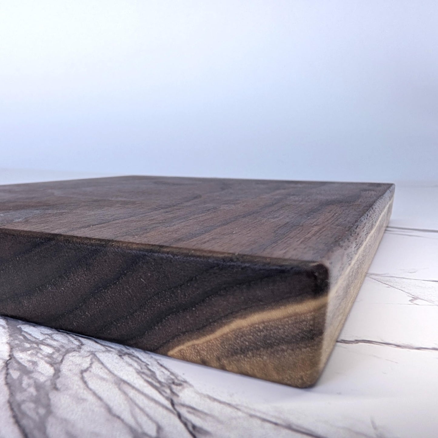 No Glue, One Piece Walnut Wood - Thick Solid Black Walnut Cutting Board, Wholly Handmade in USA, Small, 10" x 7.5" x 0.8" (1.6 Lb)