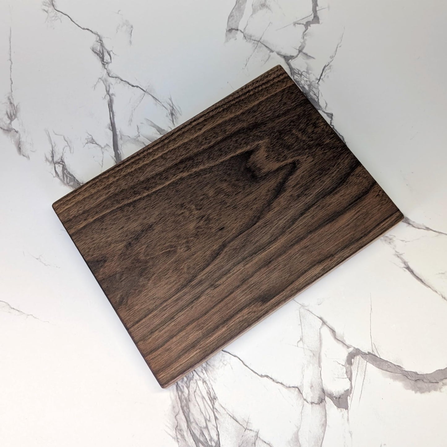 No Glue, One Piece Walnut Wood - Thick Solid Black Walnut Cutting Board, Wholly Handmade in USA, Small, 10" x 7.5" x 0.8" (1.6 Lb)