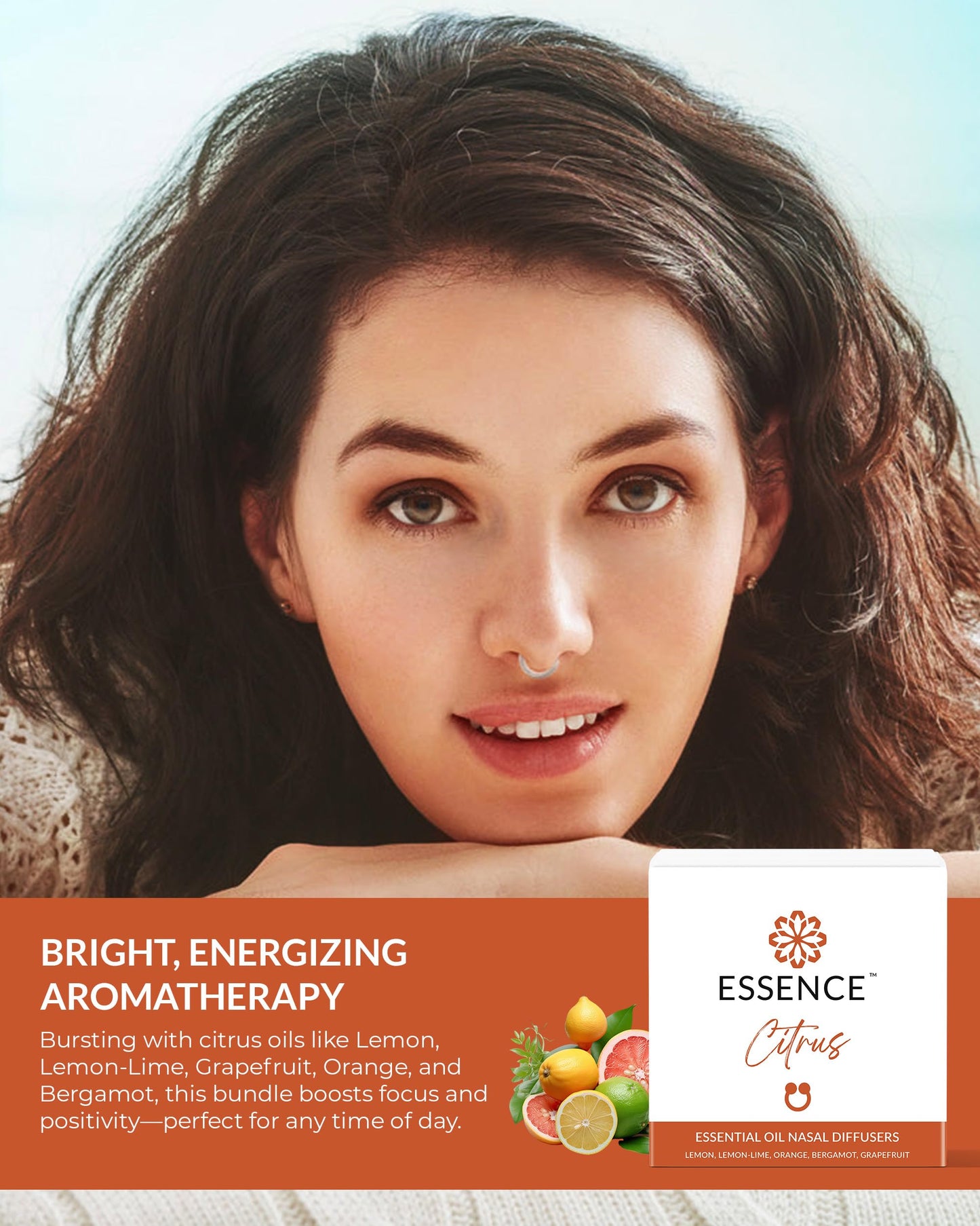 Essence Nasal Diffuser Self Care Bundle – Essential Oil Silicone Nose Rings for Stress, Energy & Mental Clarity – Wearable Aromatherapy Pack for Wellness & Mood Balance