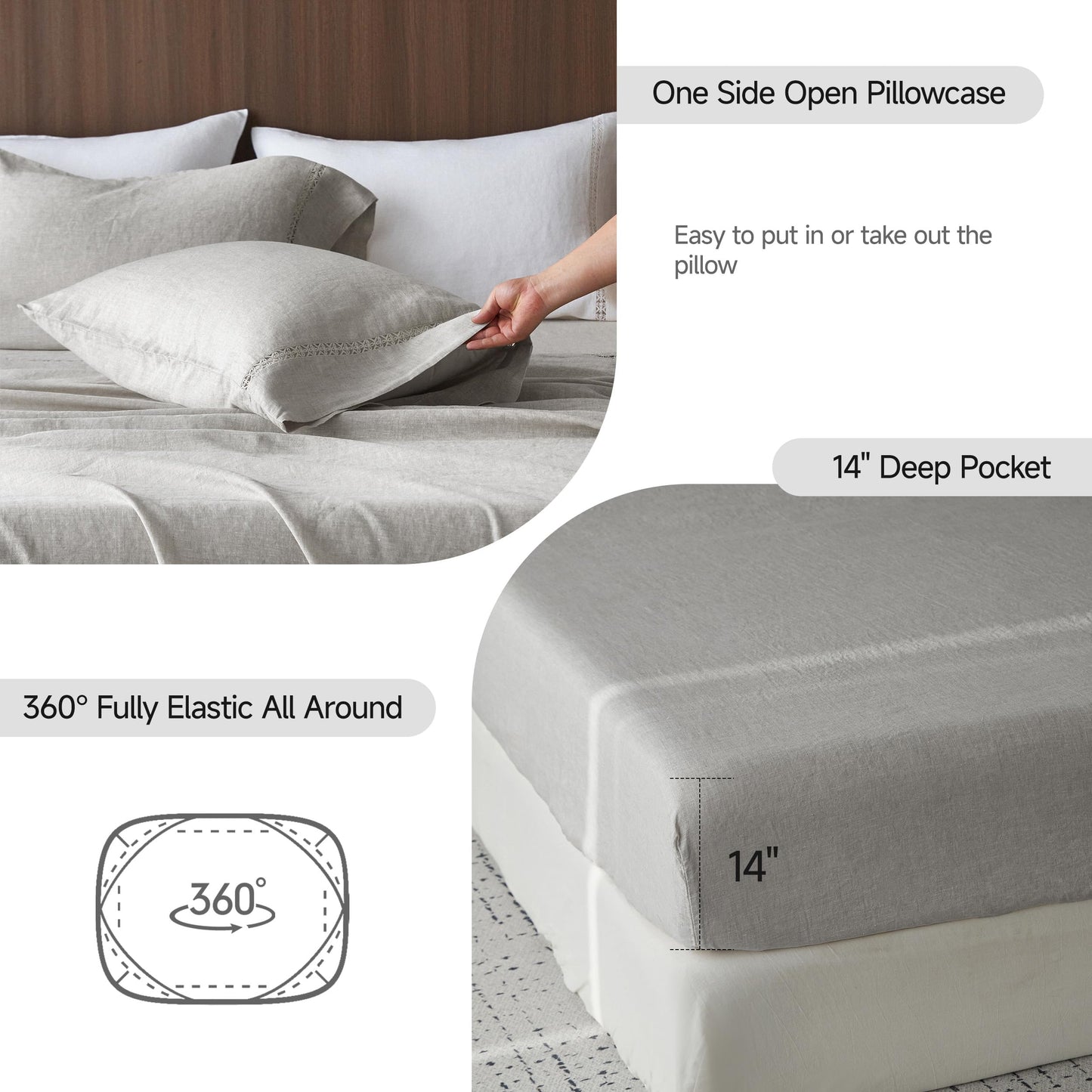 Simple Opulence 100% Pure Linen Sheet Set