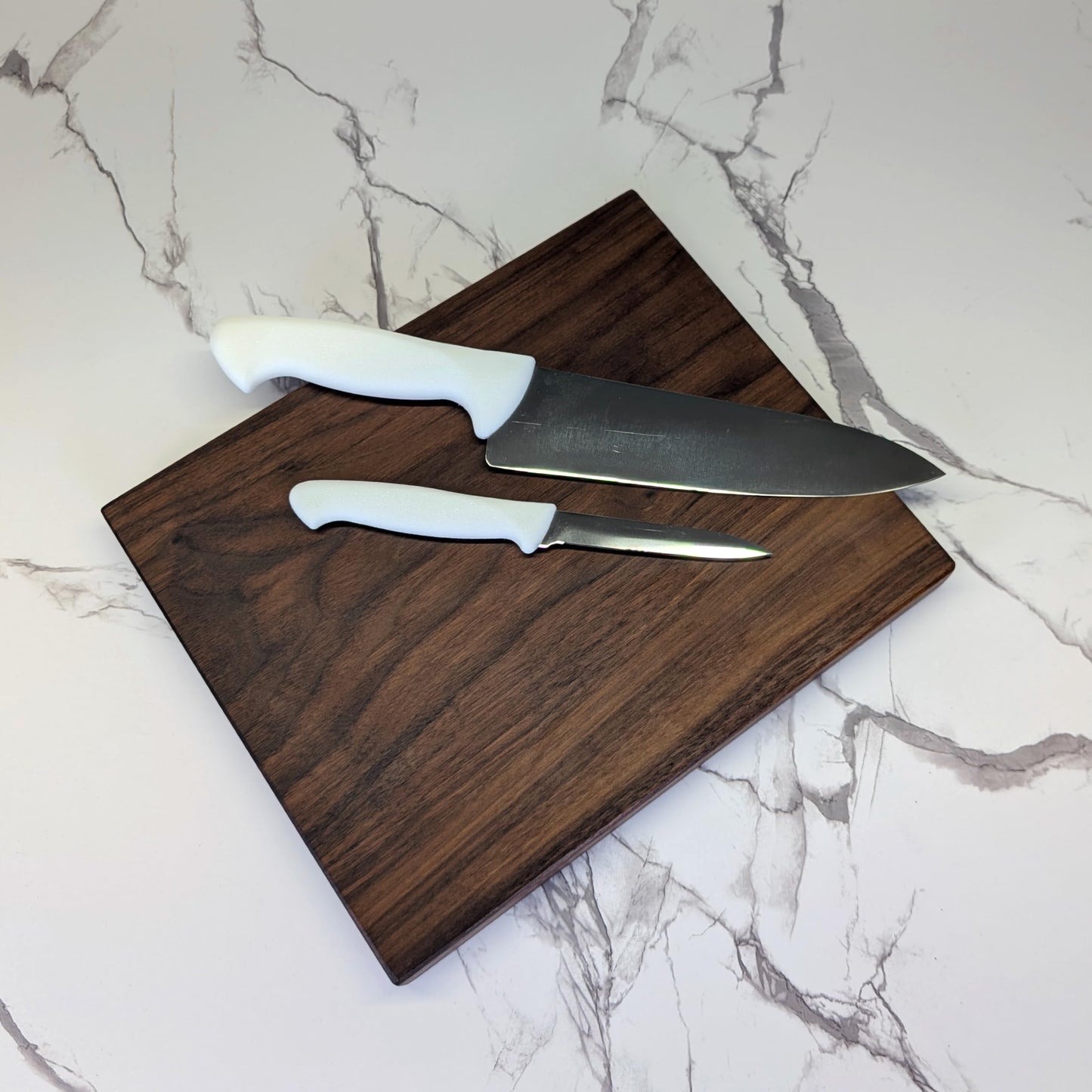 No Glue, One Piece Walnut Wood - Thick Solid Black Walnut Cutting Board, Wholly Handmade in USA, Small, 10" x 7.5" x 0.8" (1.6 Lb)