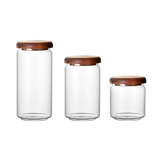 Glass Storage Jar | Wooden Lid, 300-1600ML