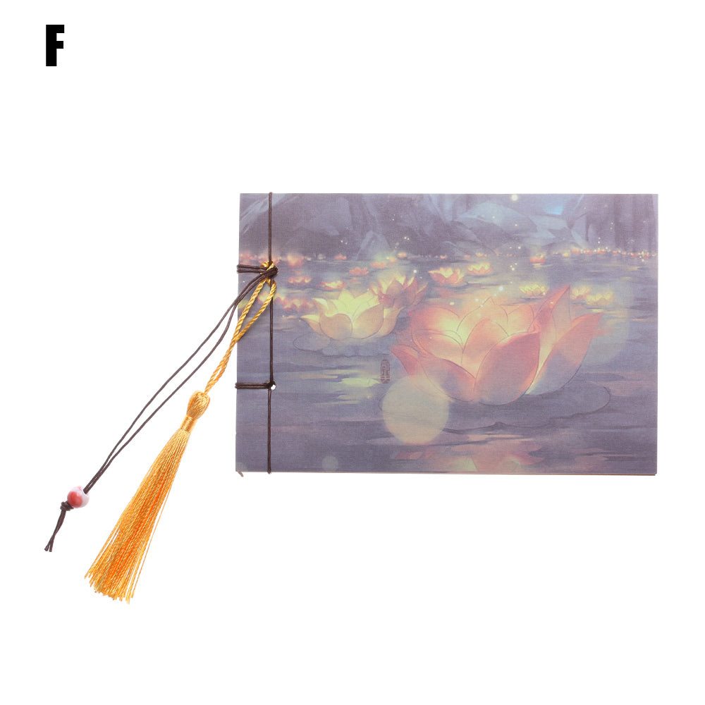 Qing Jun Blank Notebook With Tassels Kraft Cover 12 x 14.5cm