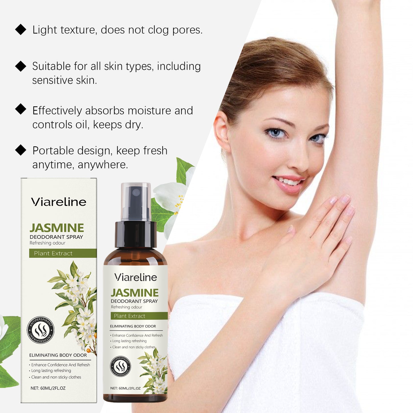 Jasmine Refreshing Spray | Natural Fragrance, Portable