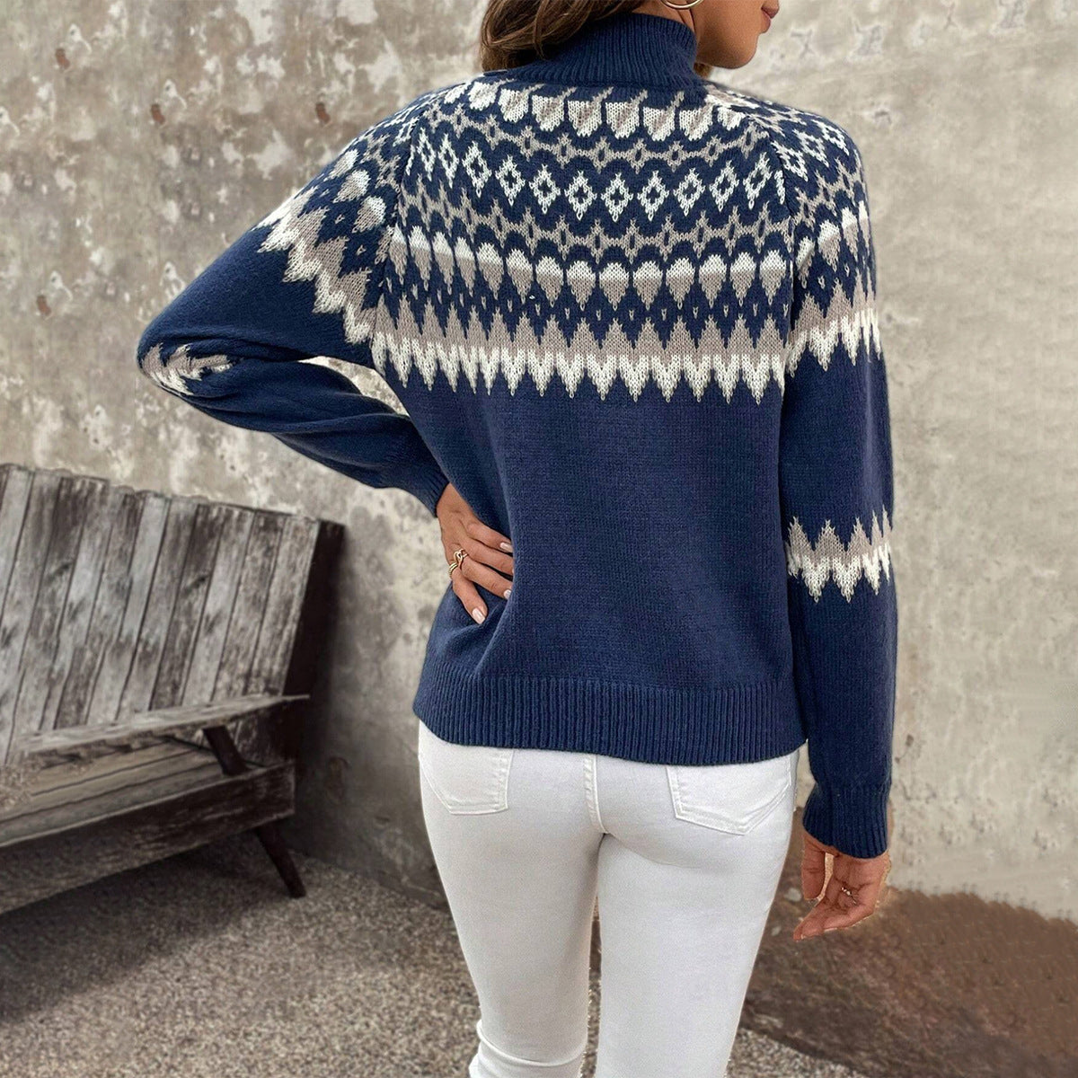 Versatile Knitted Sweater Base Sweater Half High Collar Sweater