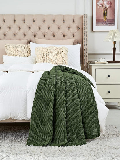 Acrylic Knitted Blanket | Geometric Pattern, 130X160CM