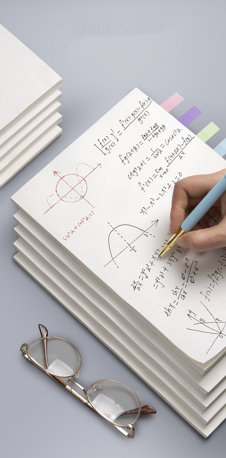 OptiGuard EyeProtect Blank Draft Notebook 250x170mm For Calculus Students With Eye Strain Reduction