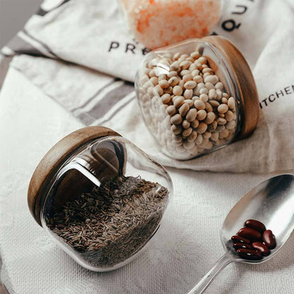 Glass Storage Jar | Wooden Lid, 300-1600ML