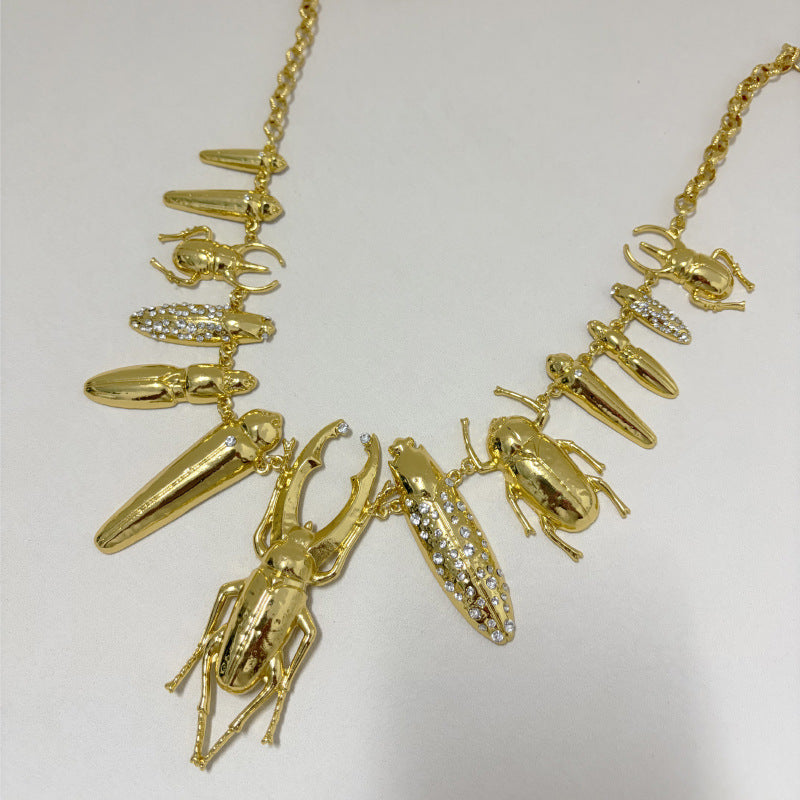 Alloy Rhinestone Insect Choker Necklace | Bold Statement