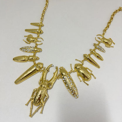 Alloy Rhinestone Insect Choker Necklace | Bold Statement