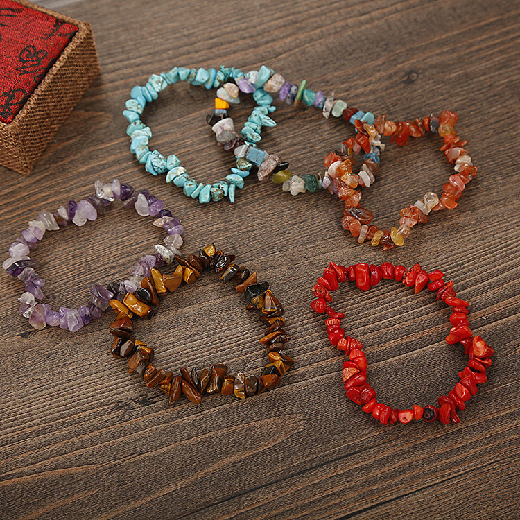 Natural Stone Beaded Bracelet | Irregular Crushed Stone