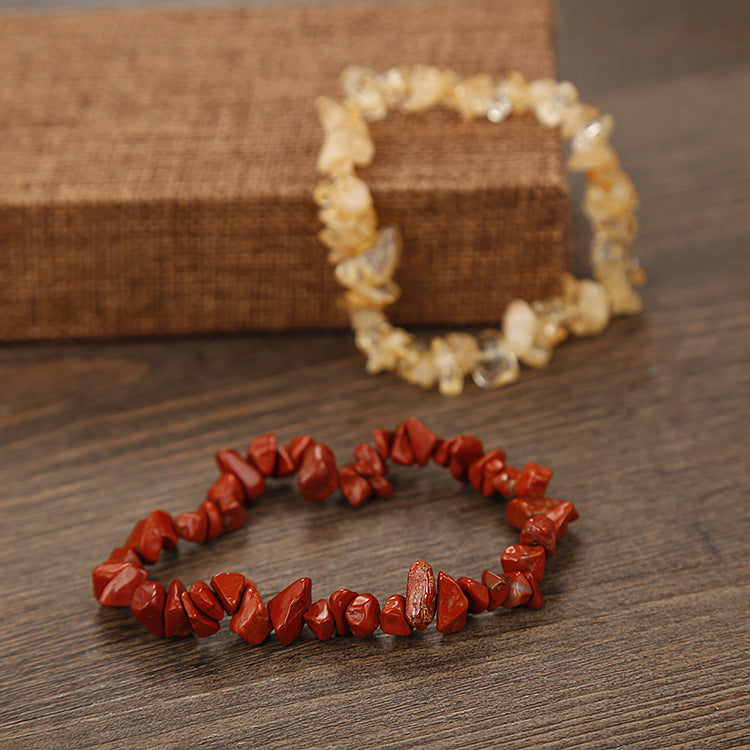 Natural Stone Beaded Bracelet | Irregular Crushed Stone