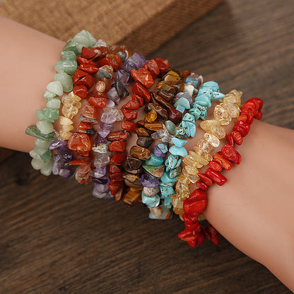 Natural Stone Beaded Bracelet | Irregular Crushed Stone