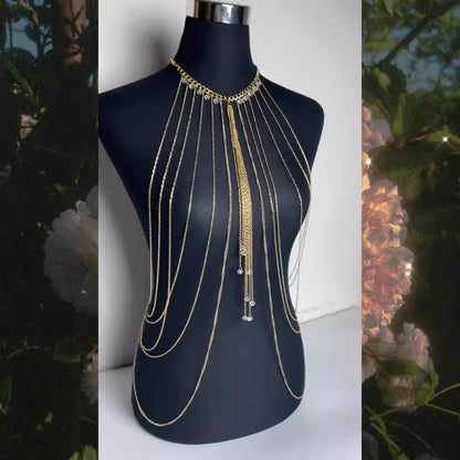 Alloy Body Chain Necklace | Multi Layered, 45cm