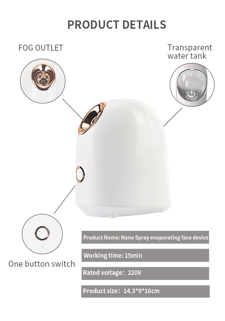 Thermal Spray Face Steamer | Z Series, White & Pink
