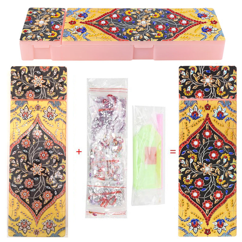 DIY Diamond Painting Pencil Case Kit — 10 Designs, Resin Rhinestones