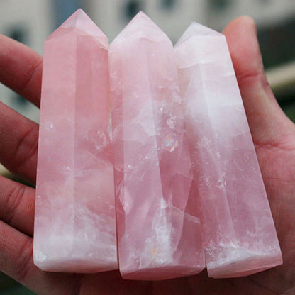 Natural Pink Rose Quartz Point | Healing Crystal Stone