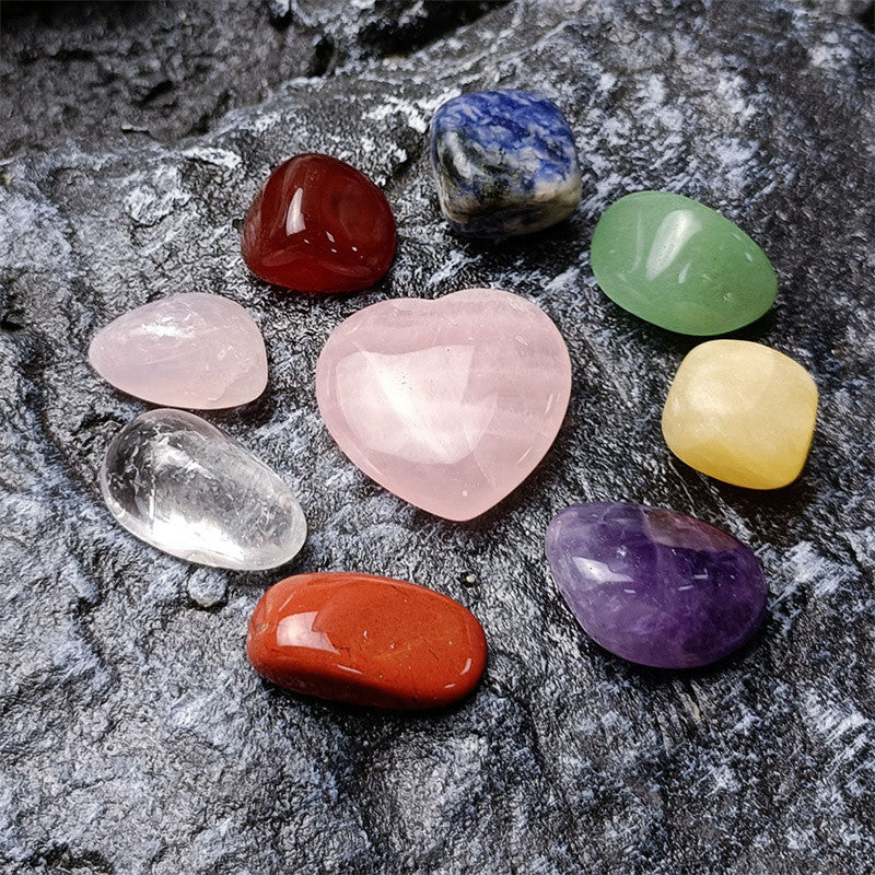Natural Crystal Stone Chakras Bracelet | 11pcs Set