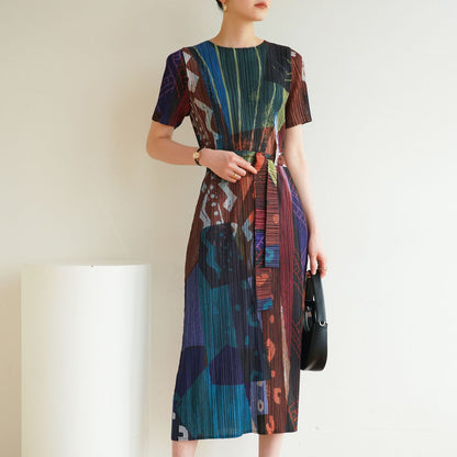 Polyester Pleated Dress | Medium Length, One Size