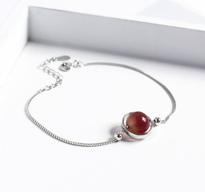 S925 Sterling Silver Bracelet | Topaz, Amethyst, Crystal