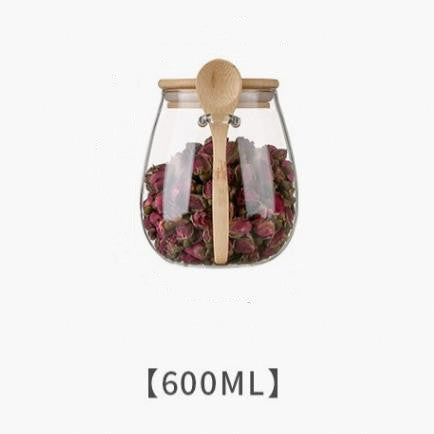 Glass Spice Jar | Bamboo Lid, Food Storage Container