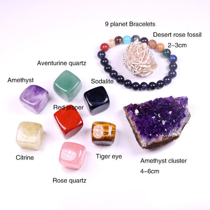 Crystal Quartz Seven Chakra Healing Gemstone Collection