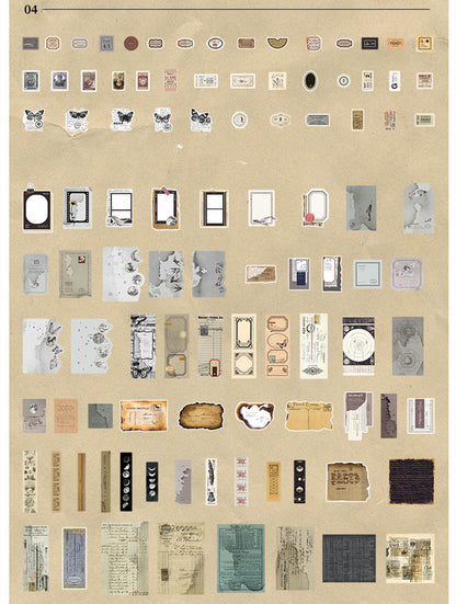 Vintage Journaling Ephemera Sticker Pack — 200 Sheets, 4 Themed Sets