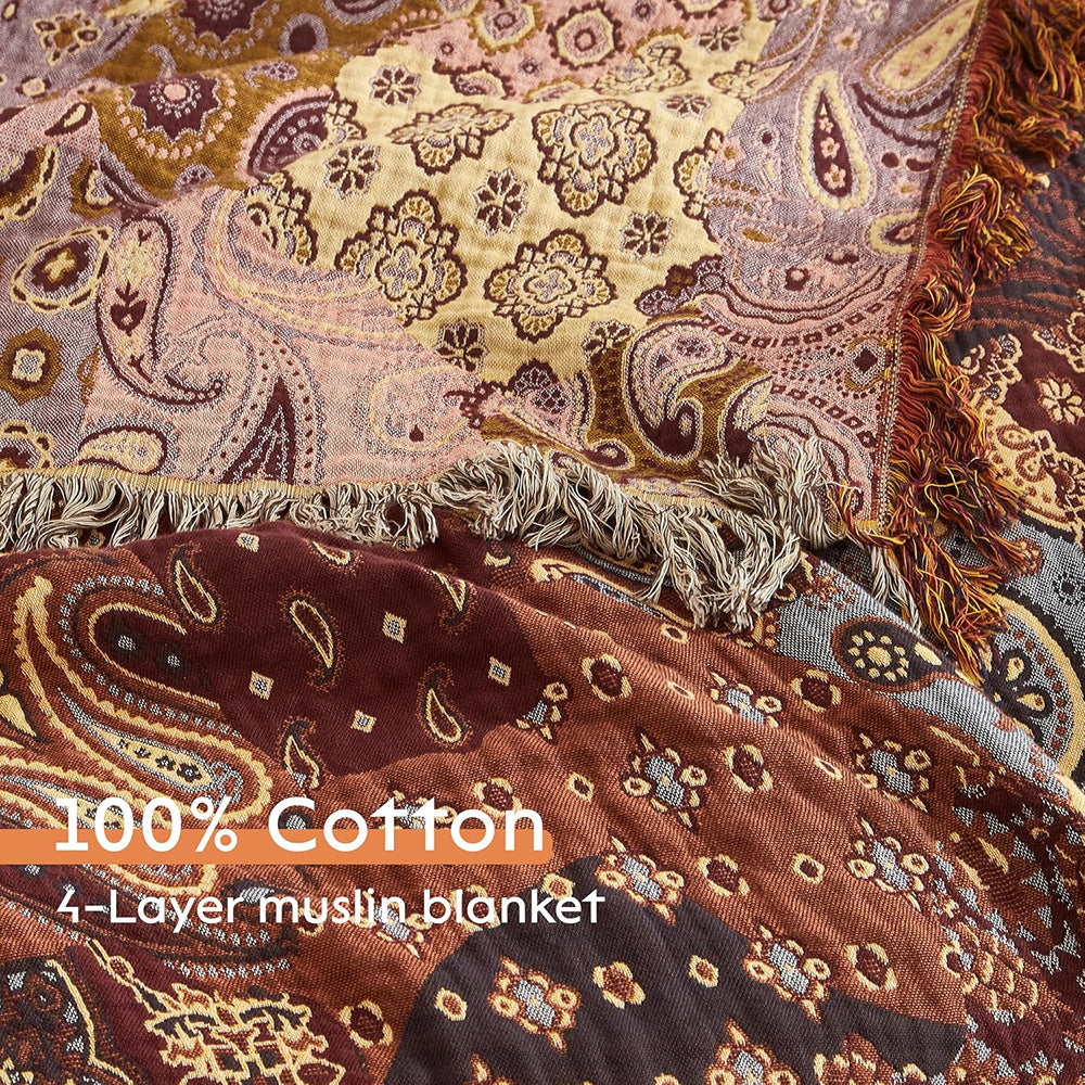 Cotton Blanket | Bohemian-style, Gauze, 150*200 cm