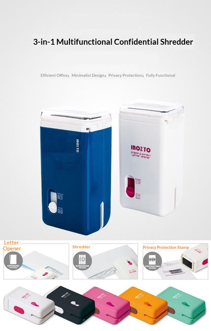 SecureShred 3-In-1 Multifunctional Electric Shredder With Mini Letter Opener White Edition