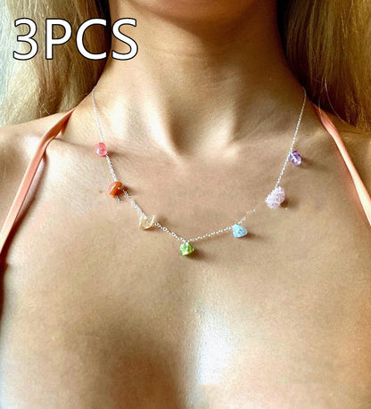 Amethyst Crystal Necklace | Seven Color Chakra, kc Gold