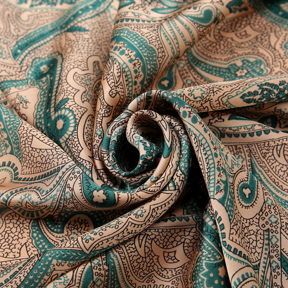 Imitation Silk Scarf | Cashew Flower, 70x70cm