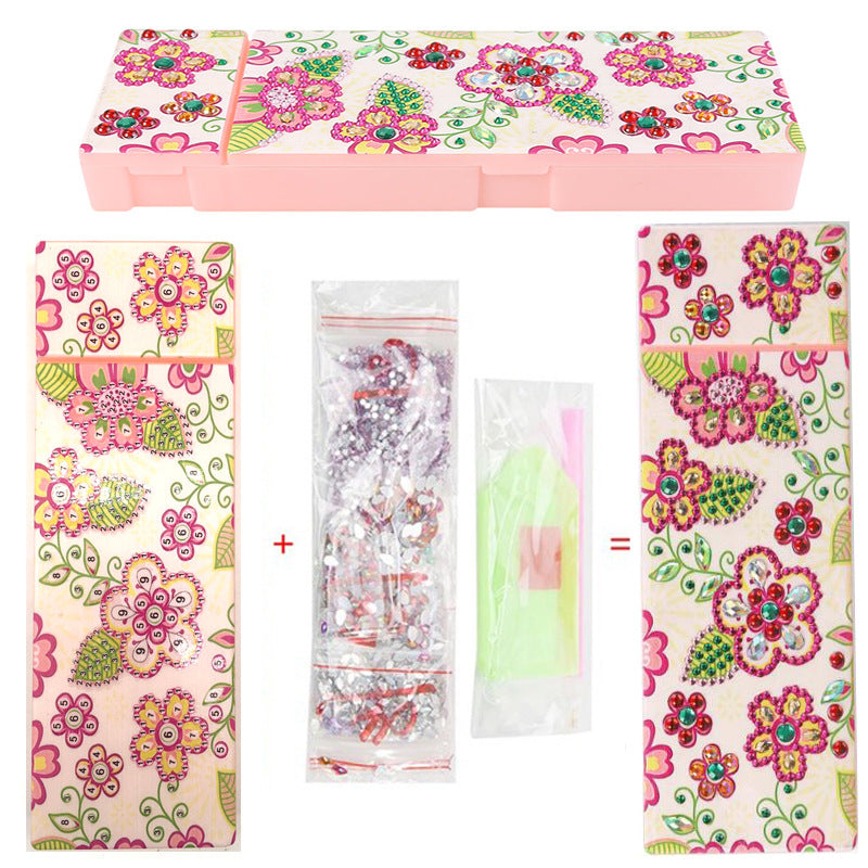 DIY Diamond Painting Pencil Case Kit — 10 Designs, Resin Rhinestones